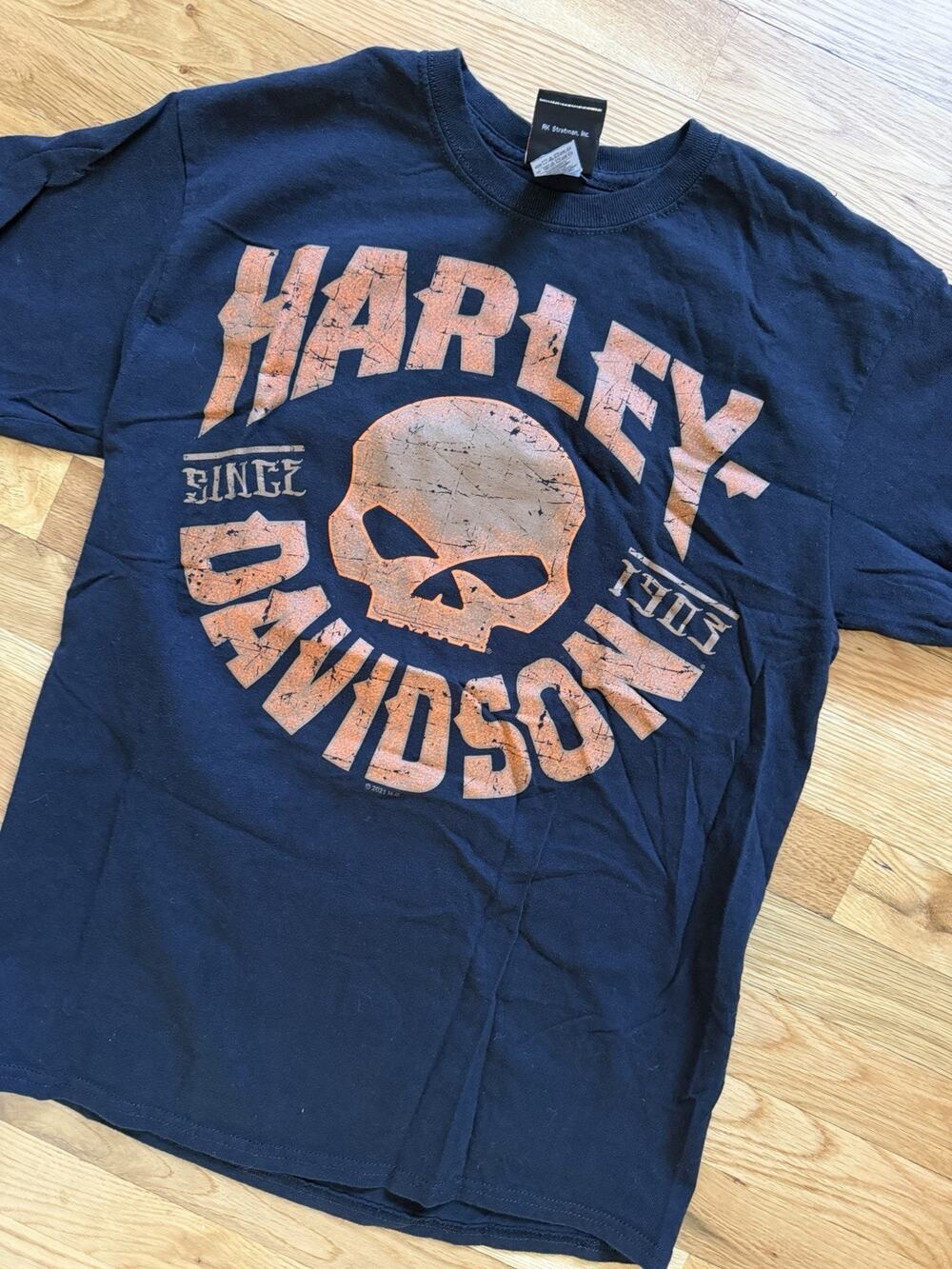 Overseas Harley Davidson Skull Live To Ride Camp Arifjan Kuwait Med T-Shirt